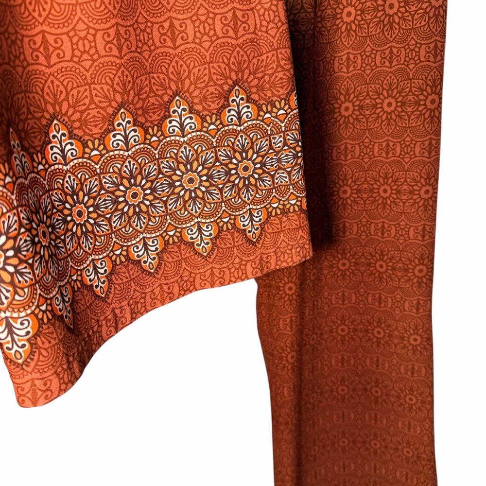 prAna Rust Boho Wide-Leg Floral Pants S – Lightweight Travel & Yoga Style - Picture 3 of 6
